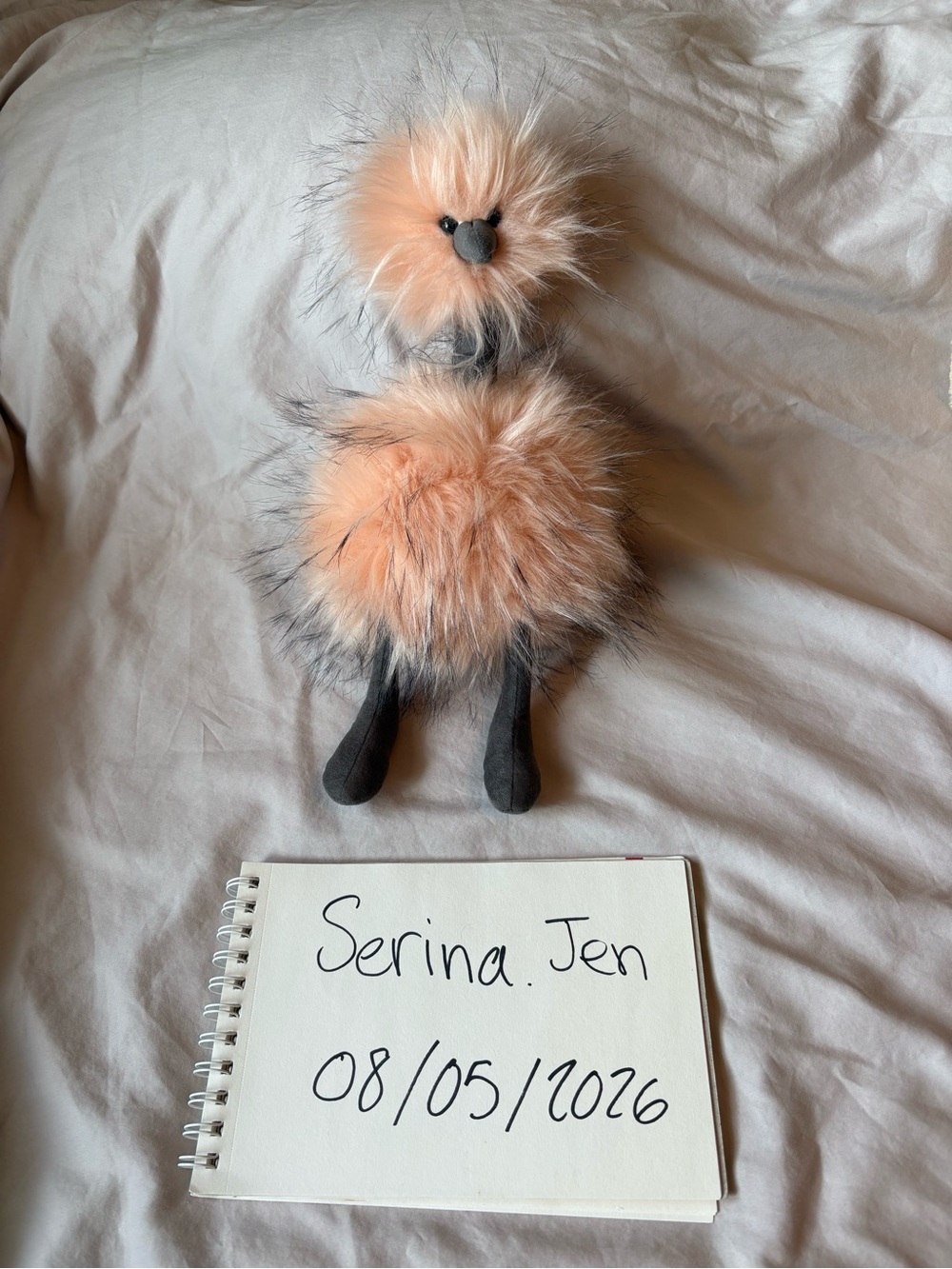 Jellycat peachy pompom ostrich